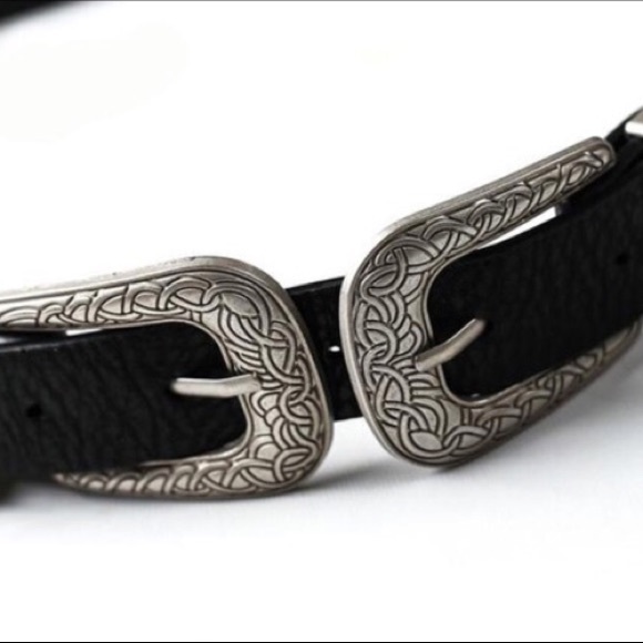 Vintage metal bohemian double buckled fashion belt - Picture 5 of 8